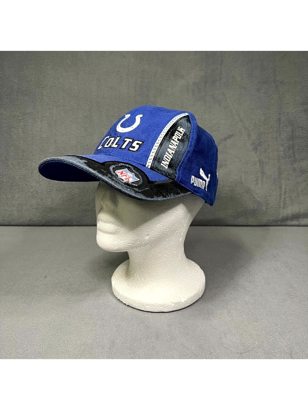 Vintage Indianapolis Colts Hat Puma NFL Pro Line Blue Embroidered Football Cap